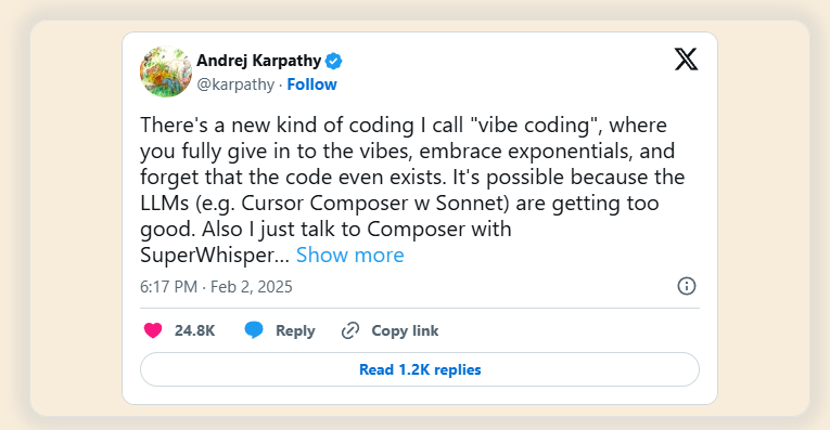 Andrej Karpathy Tweet alt text