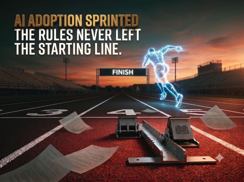 AI adoption sprinted. The rules never left the starting line.