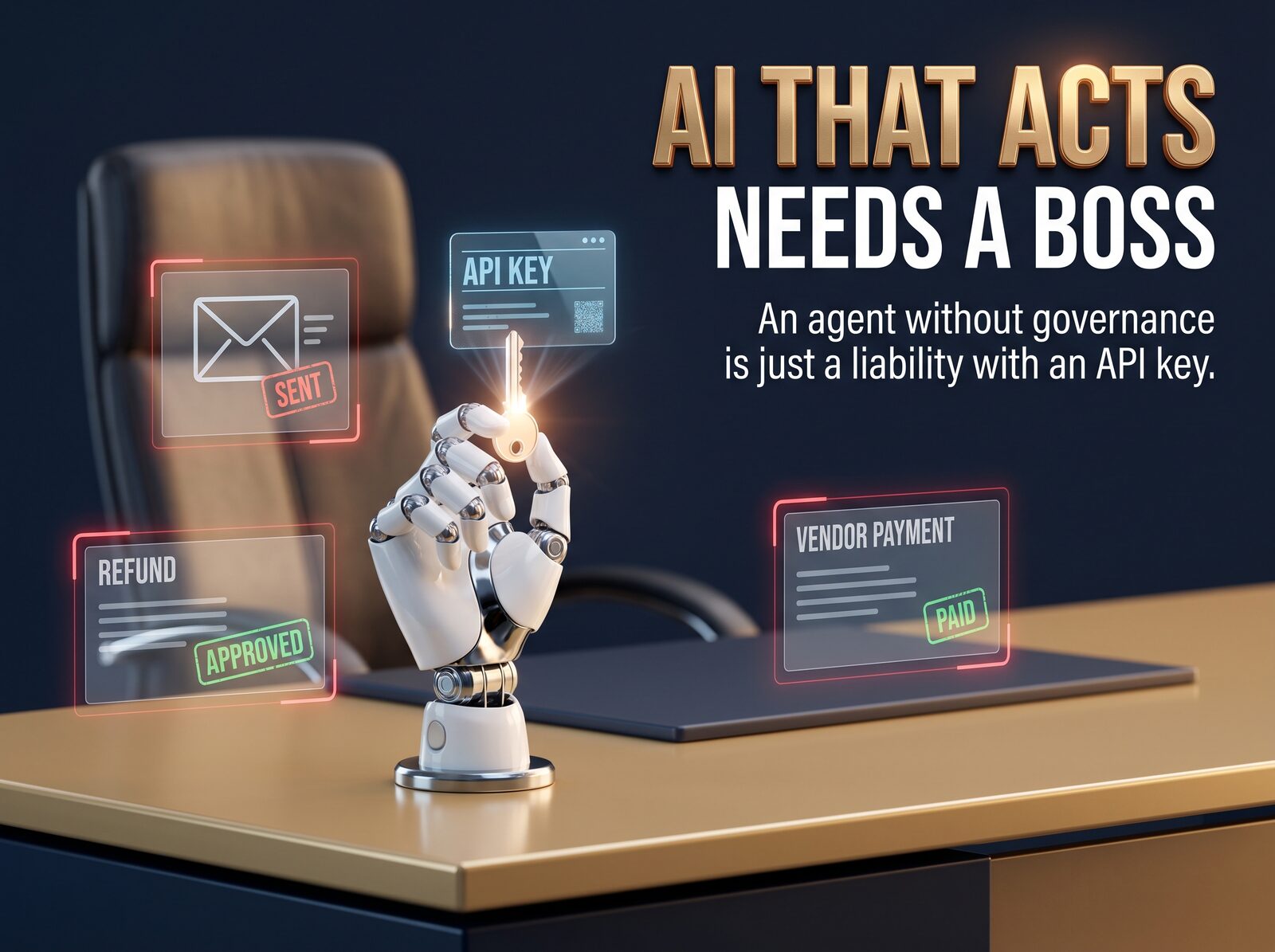 AI that acts needs a boss — an agent without governance is just a liability with an API key.